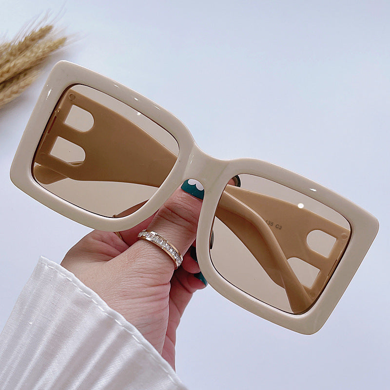 Fashion Brand Black Gradient Square Sunglasses for Women