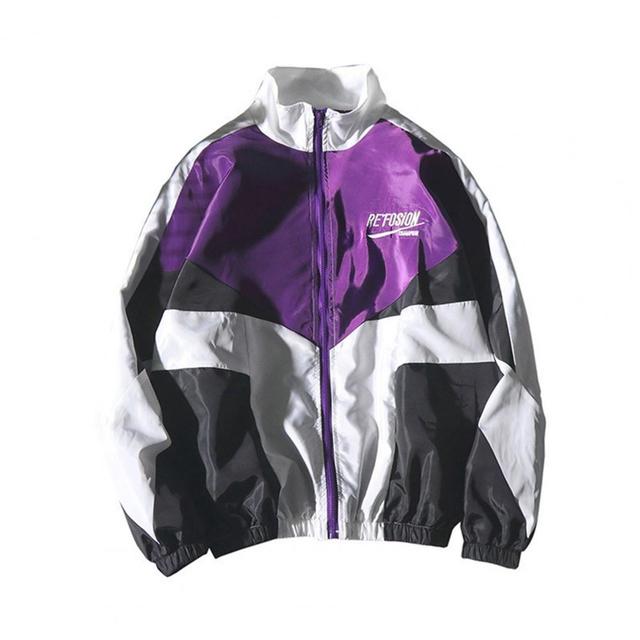 Hip Hop Patchwork Windbreaker Jacket for Men and Women