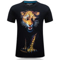 2020 3D Short Sleeve Men's T-Shirt with Leopard Print