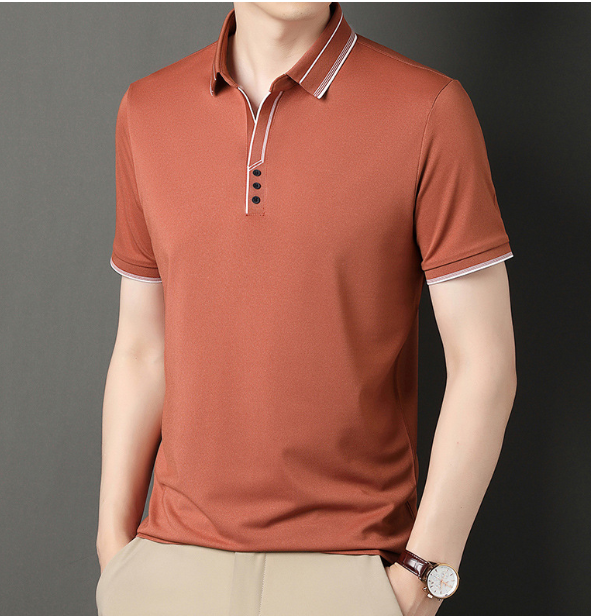 Men's Color Block Polo T-Shirt - Casual Slim Fit Top