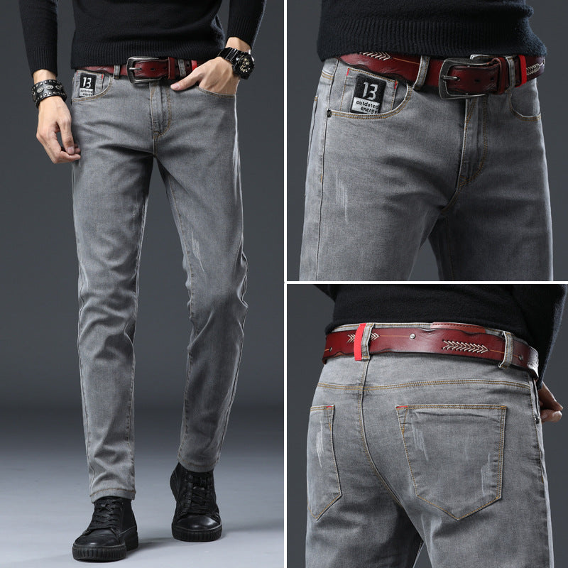 Men's Slim Fit Stretch Denim Pants - Fashionable Casual Wear