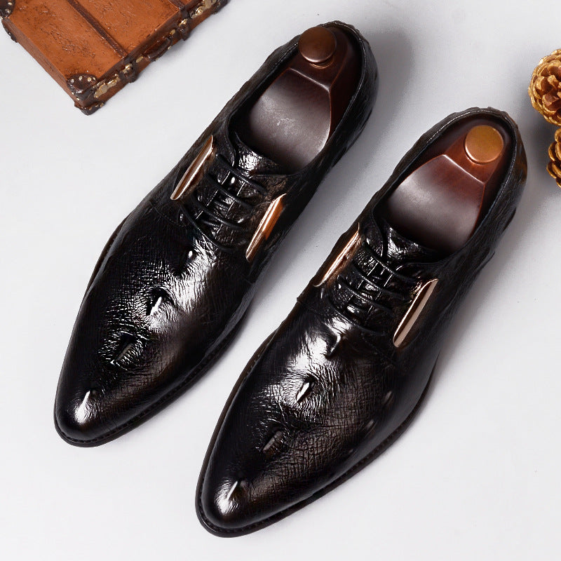 Crocodile Pattern Leather Casual Shoes for Men