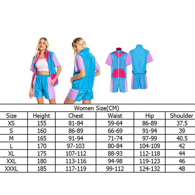 80s 90s Vintage Colorful Jacket for Women Cosplay Outfit