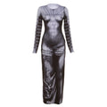 2024 Spring Women's Fashion High Waist 3D Print Dress