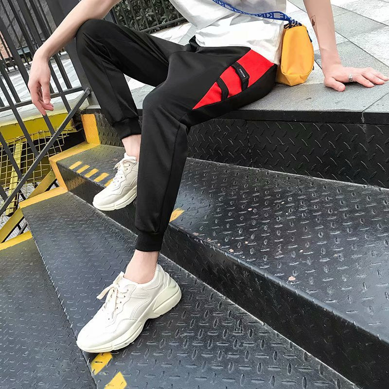Men's Casual Joggers, Loose Harem Pants, Striped Tapered Pants