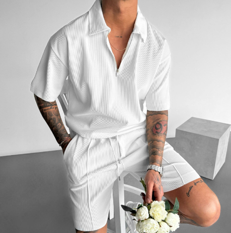 Men's Casual One-Piece Suit with Belted Overalls