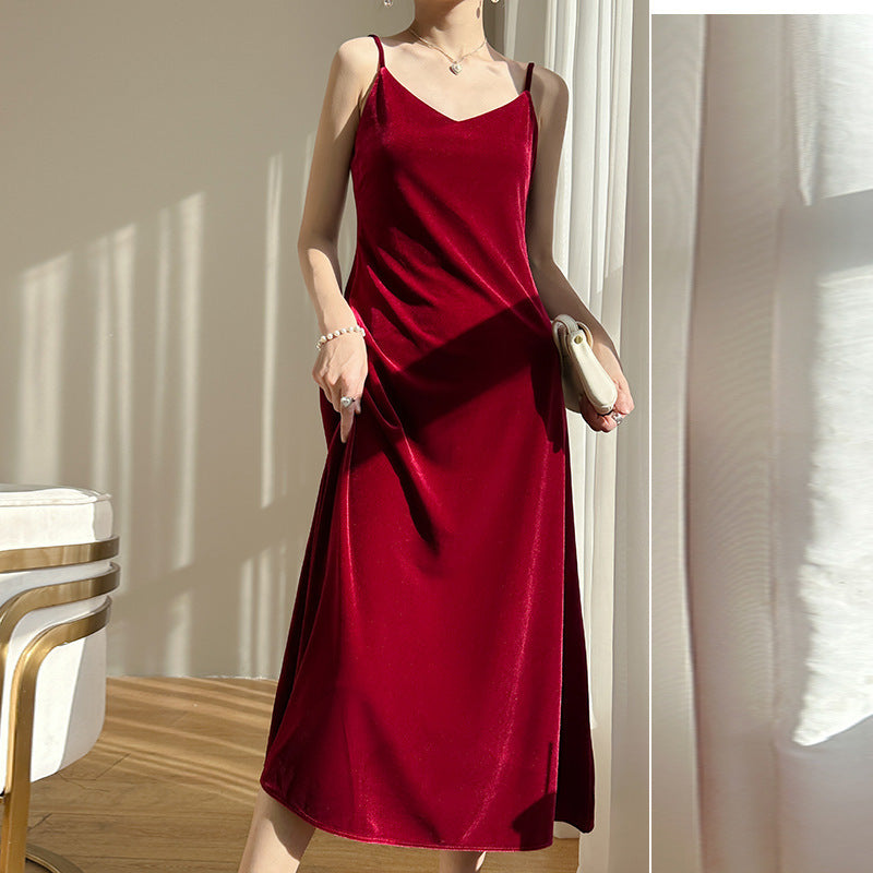 Women's Spring Summer Midi Dress with Elegant Design