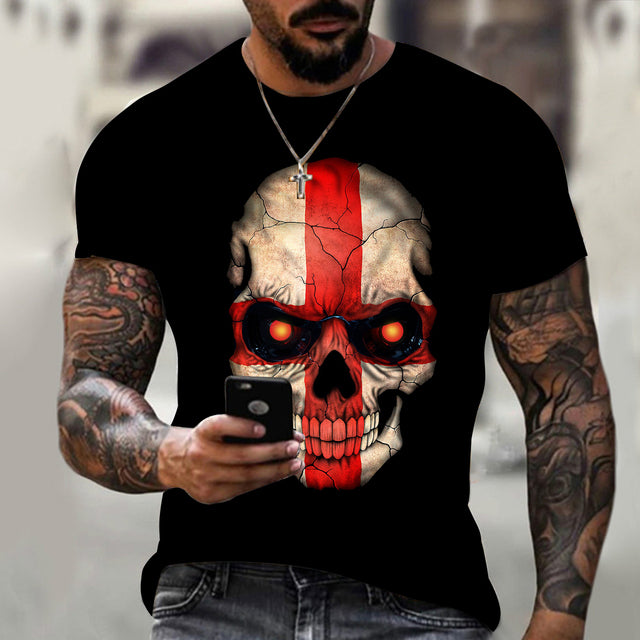 3D Skull Hip Hop O-Neck T-Shirt for Men