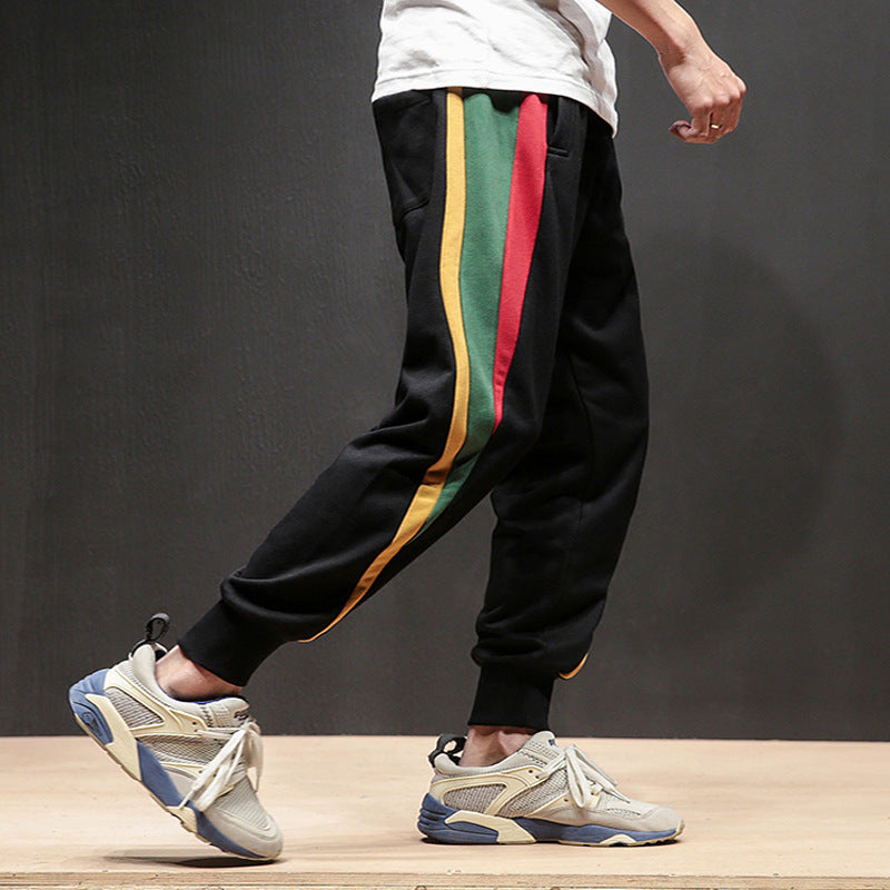 Loose Hip Hop Color Block Casual Pants for Men