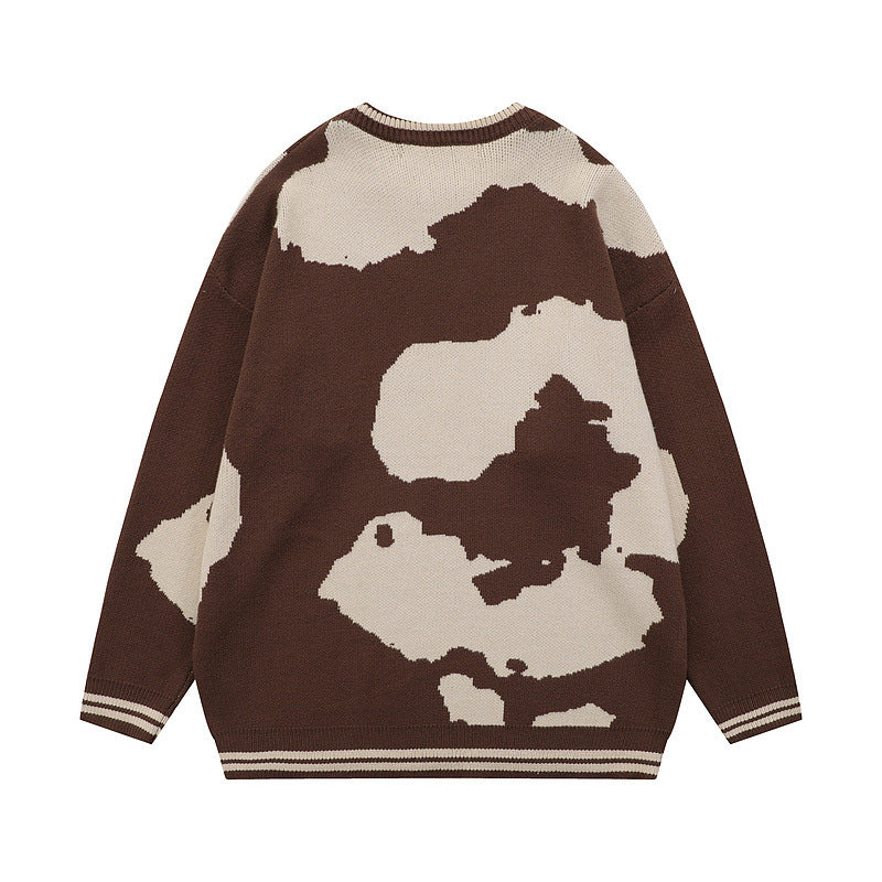 Casual Colorblock Round Neck Pullover Sweater for Men
