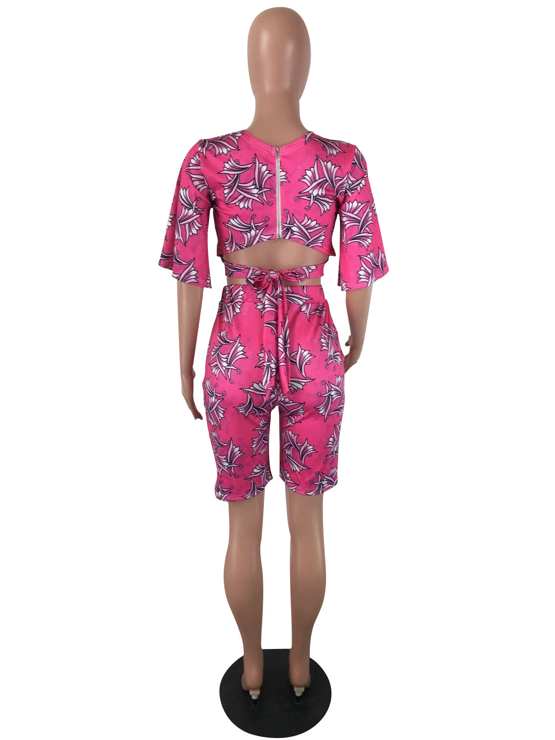Printed T-Shirt and Casual Two-Piece Set