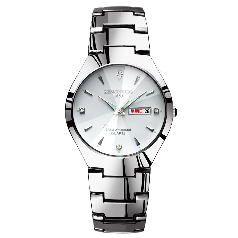 Automatic Quartz Tungsten Couple Watches with Luminous Dial