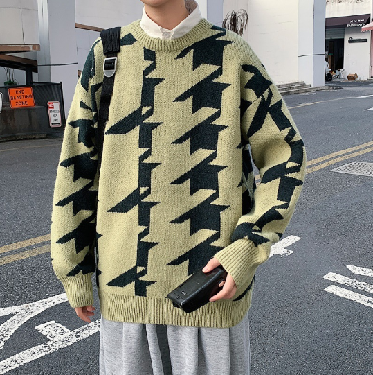 Casual Round Neck Pullover Sweater for Men