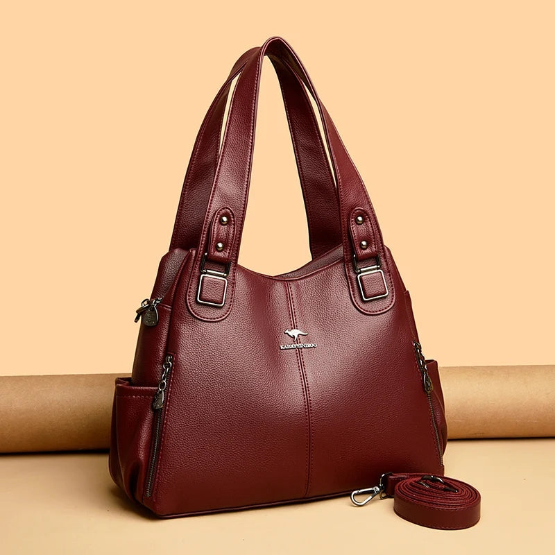 Evarisluxe Vintage PU Leather Large Tote Bag