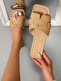 Summer Casual Woven Flat Beach Sandals for Women 36-43