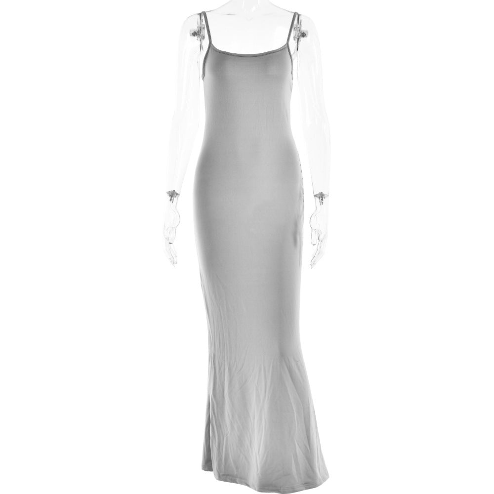 Slim-Fitting Patchwork Dress for Women