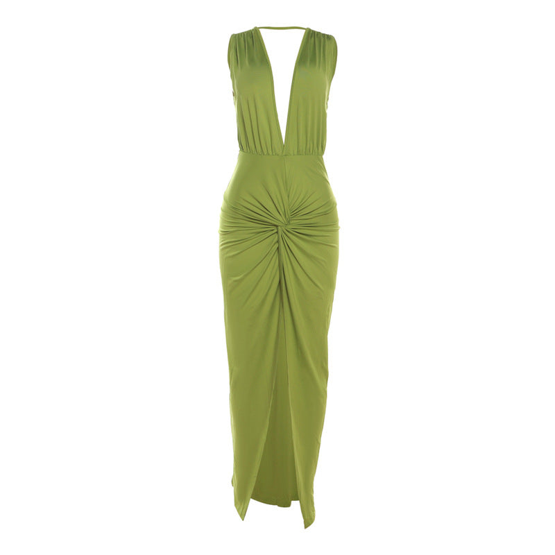 2023 Spring/Summer Fashion Backless V-Neck Dress
