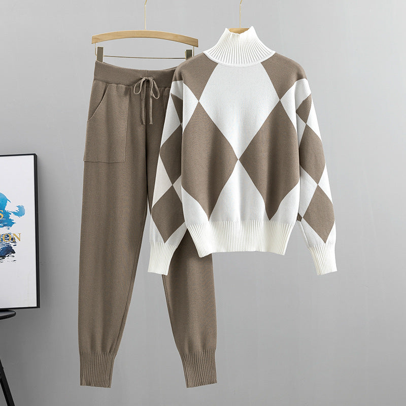 European Fashion Knit Two-Piece Set for Women