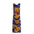 Backless Silk Net Printed Dress for Spring and Summer