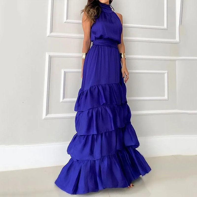 2023 Summer Sleeveless Waist-Tie Long Dress for Women