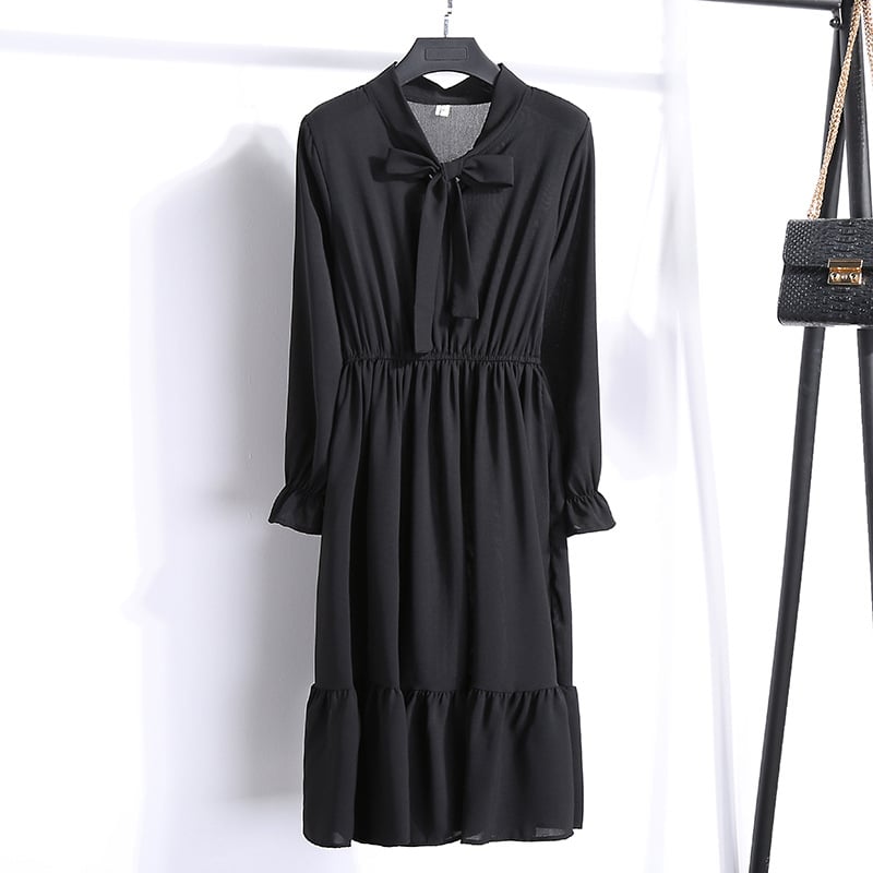 Spring Floral Chiffon Dress for Women (Korean Style)