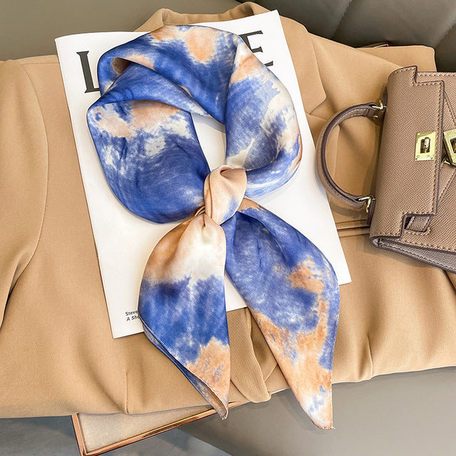 Evarisluxe Silk Satin Square Scarf