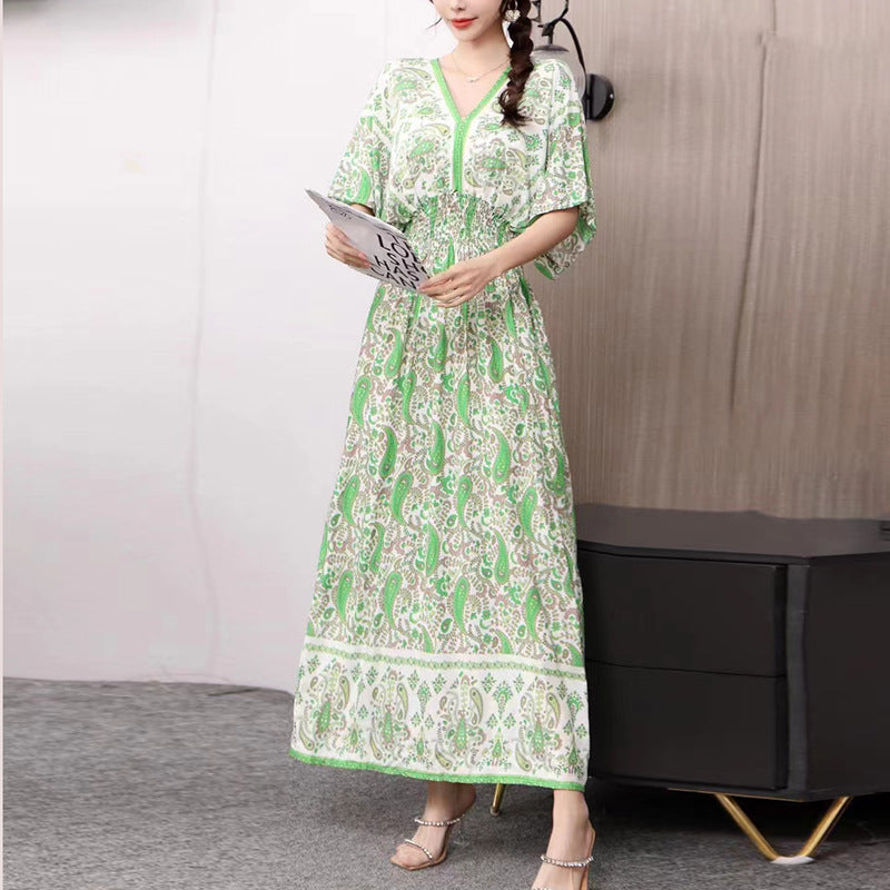 Southeast Asia Travel Floral Cotton Dress for Summer