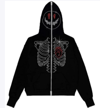 Spider Rhinestone Print Cardigan Jacket Combo