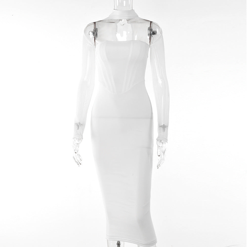 Summer 2022 Sheer Long Sleeve Dress for Women