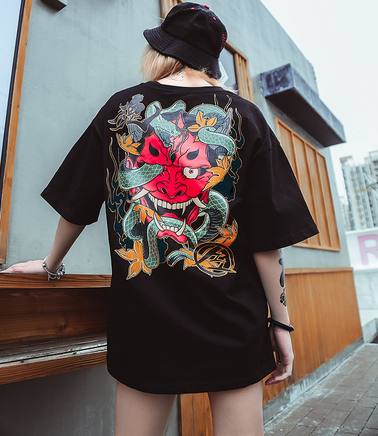 Japanese Original Streetwear Loose Print T-shirt