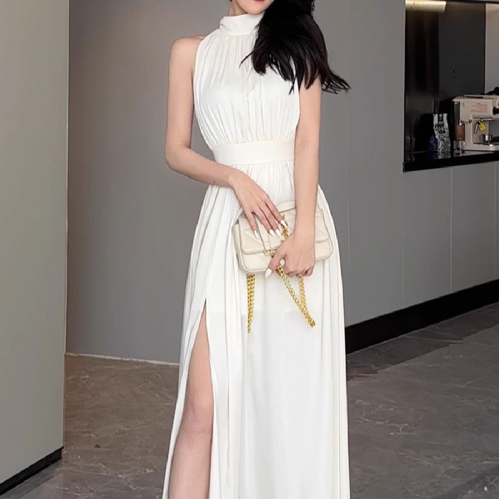 Evarisluxe Halter Neck A-Line Dress