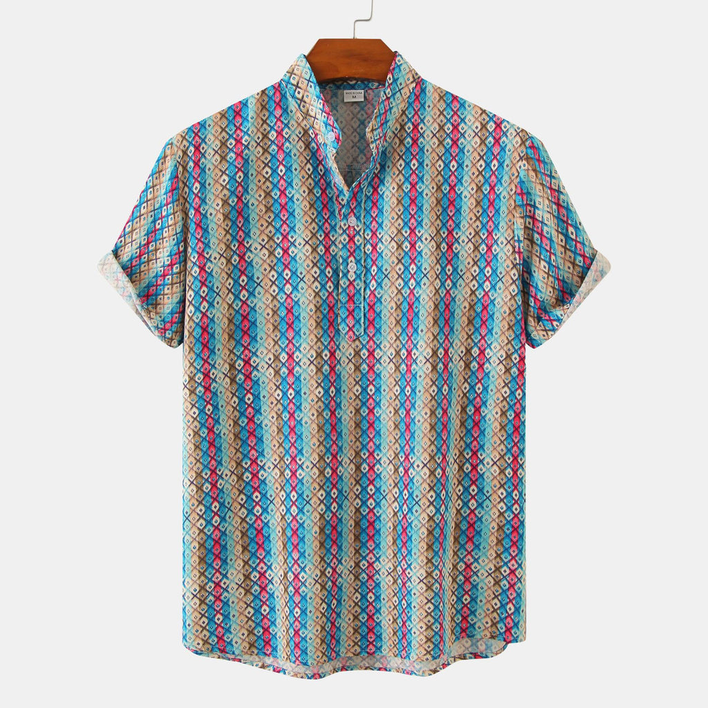 Summer Camouflage Print Short Sleeve Shirt for Men