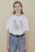 Loose Fit Printed Black T-Shirt for Women (Summer)