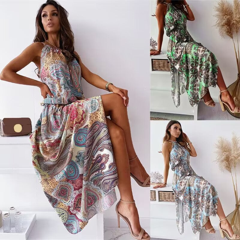 2024 Spring/Summer Women's Floral Cutout Midi Dress