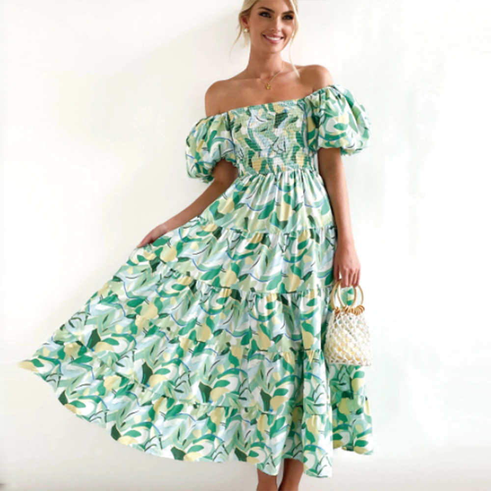 Summer Floral One-Shoulder Slimming Dress for Women
