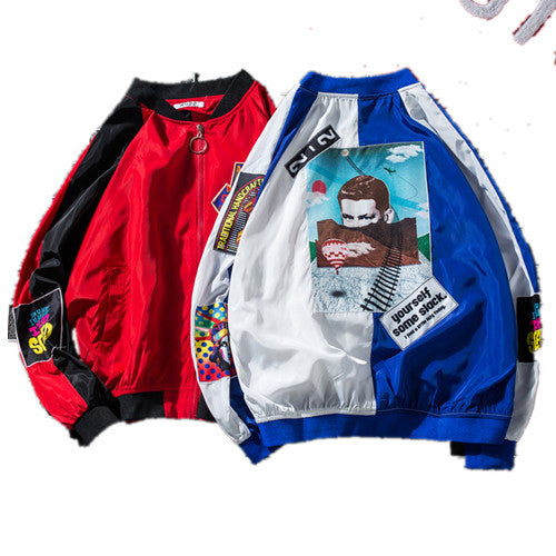 Trendy Color-Blocked Jacket for Autumn (Loose Fit)