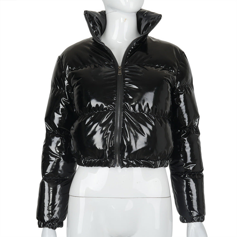A20666T Women's Fall/Winter PU Leather Cardigan Jacket