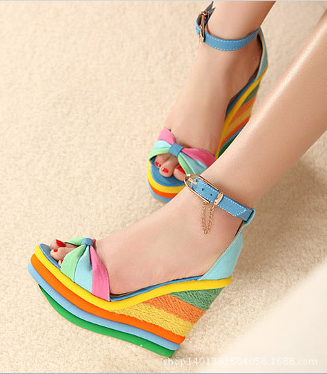 Evarisluxe Arc-en-Ciel Wedge Heel