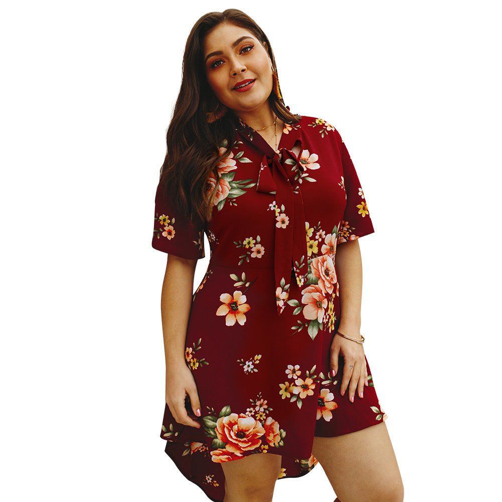 The Fleur Tropicale Plus Size Floral Dress | Evarisluxe