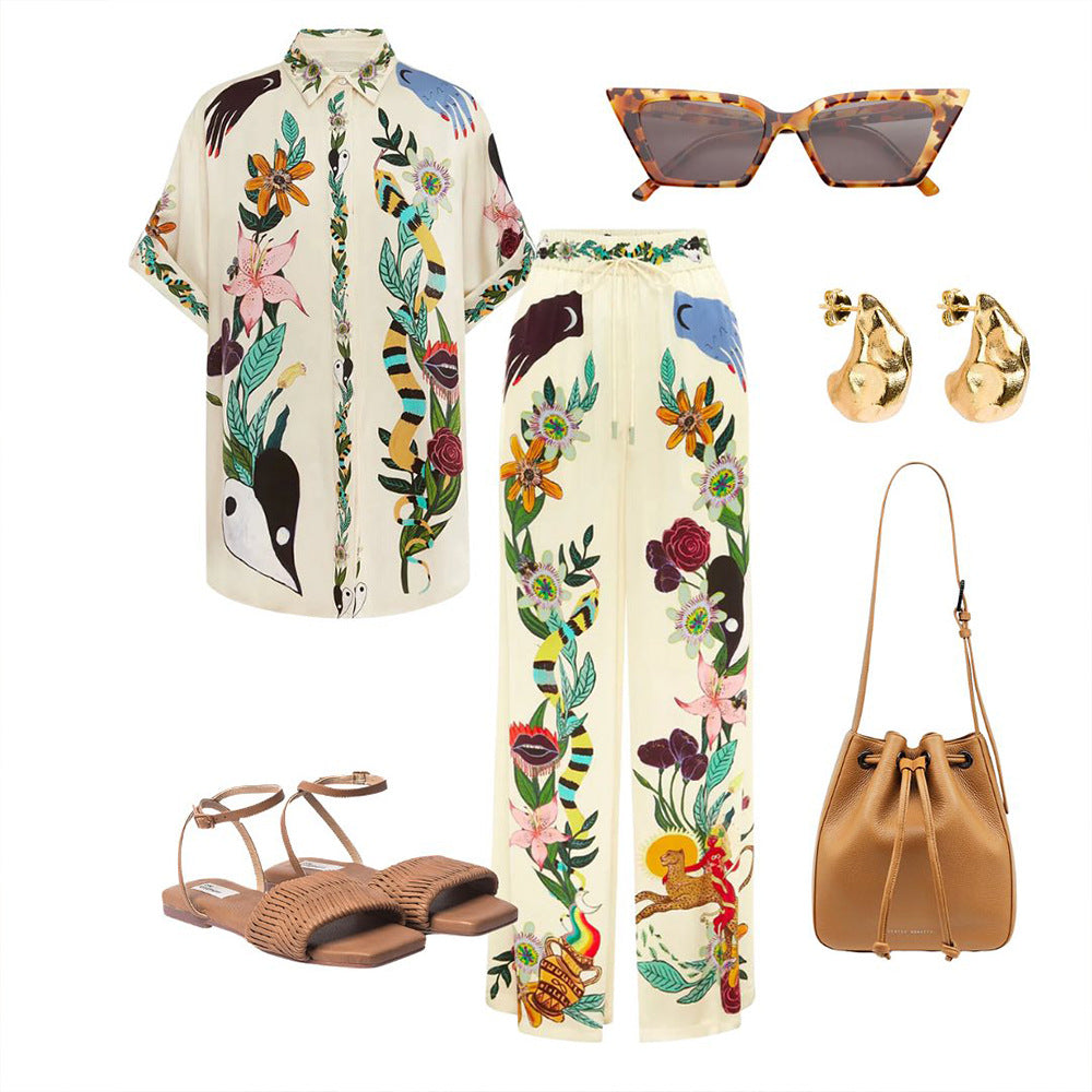 2023 Autumn Casual Printed Two-Piece Women's Set