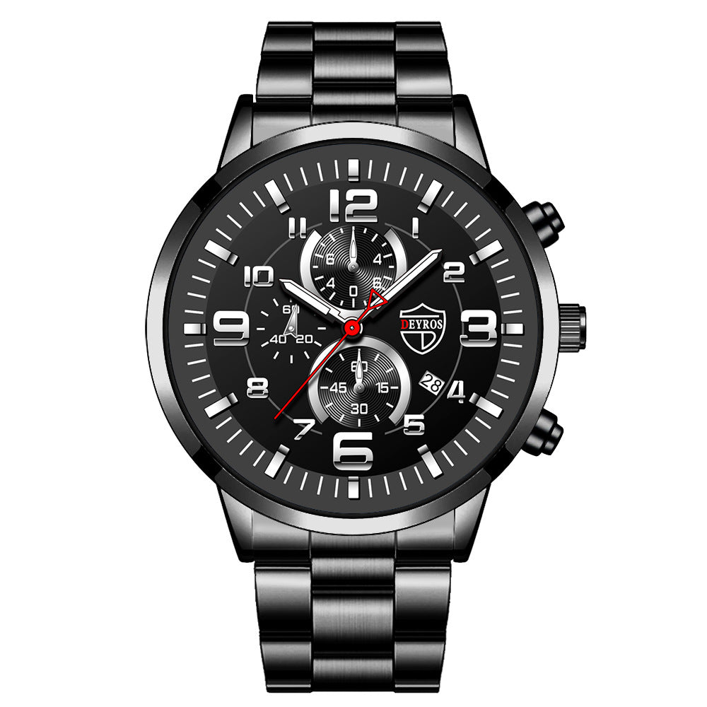 DEYROS Gold Watch for Men with Luminous Calendar