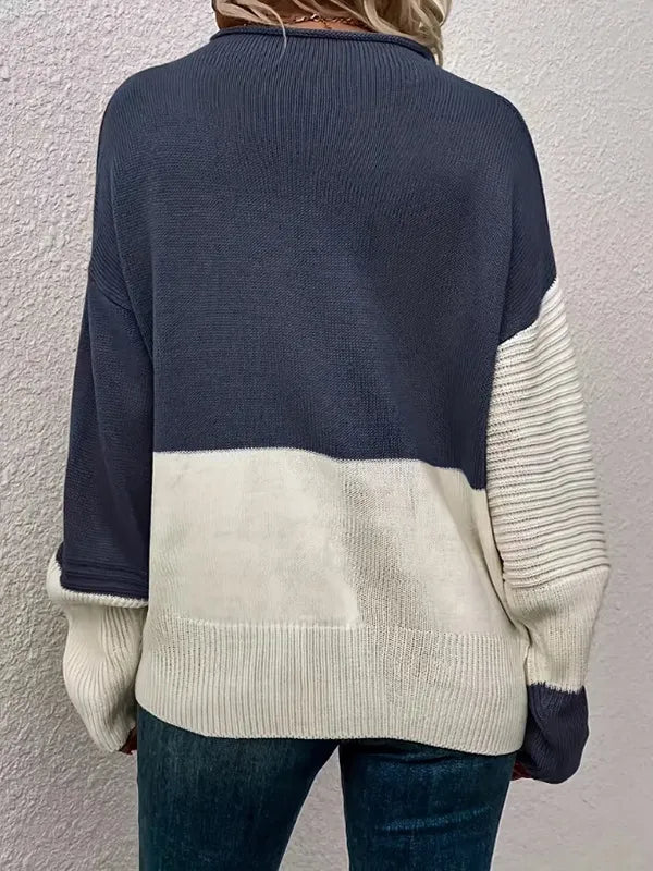 Women's Colorblock Knitted Sweater Pullover