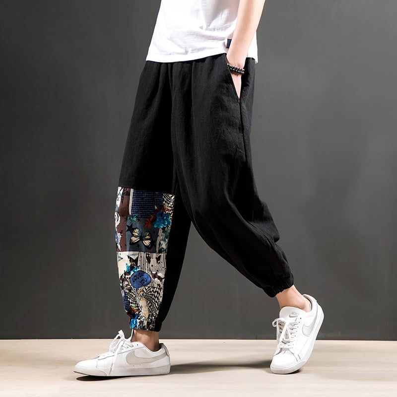 Men's Casual Loose Harem Pants in Cotton Linen