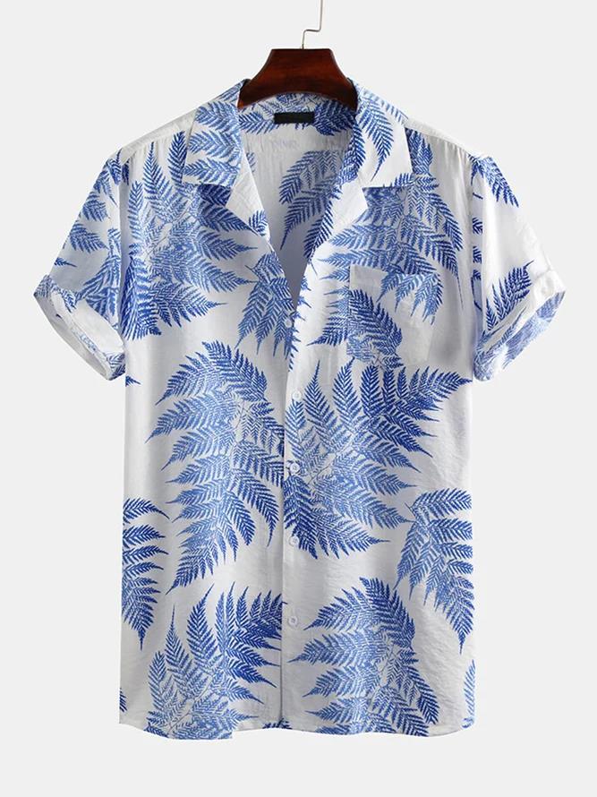 Men's Hawaiian Print Short Sleeve Shirt for Summer