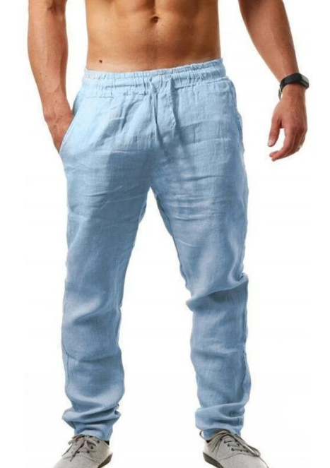 Men's Breathable Cotton Linen Casual Sports Pants