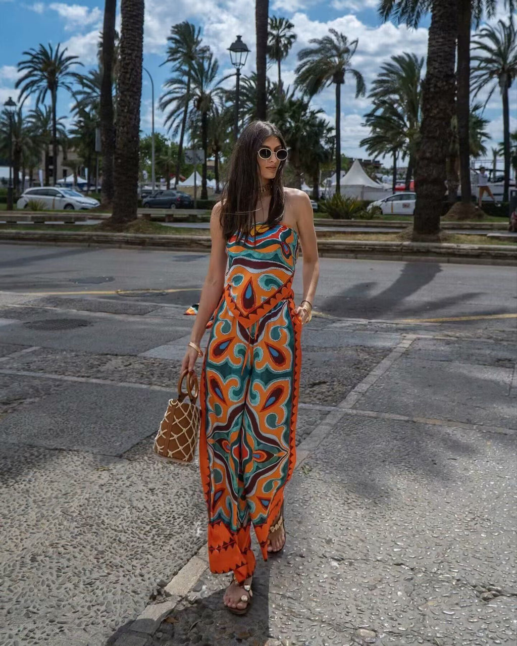 European Style Wholesale Spring Summer Top & Printed Pants