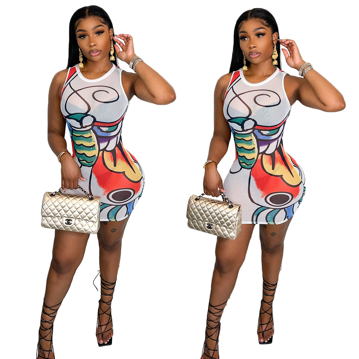 BN259 Women's Spring/Summer Sleeveless Dress
