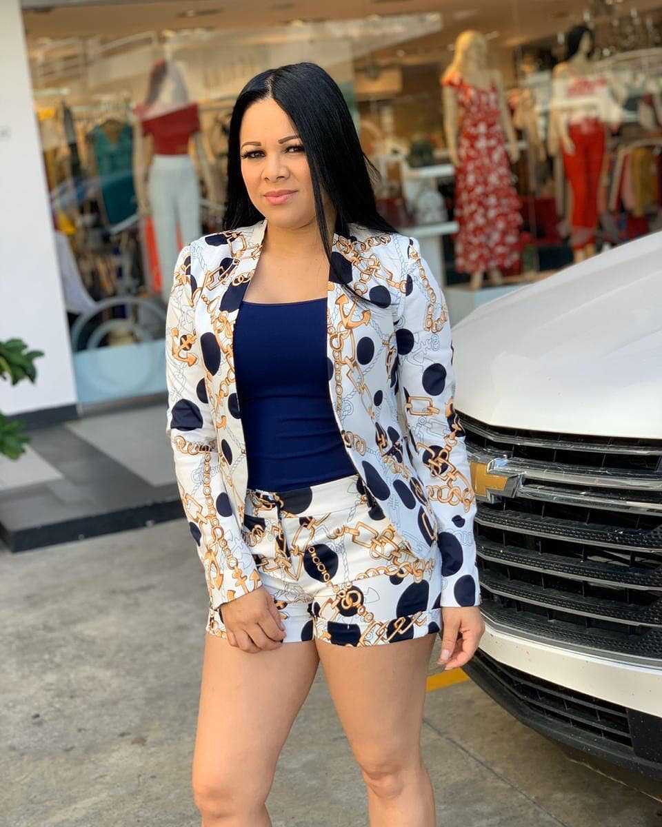 J2206 Women's Fashion Print Two-Piece Set