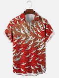 Men's Hawaiian Print Short Sleeve Shirt for Summer