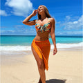 2023 Women's Three-Piece Bikini Set with Cover-Up